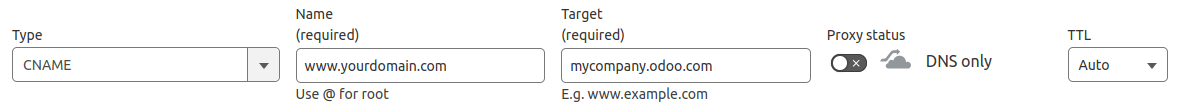 Adding a CNAME DNS record to Cloudflare to redirect a www subdomain to an NightPOS database