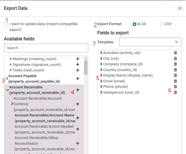 Overview of options to consider when exporting data in NightPOS.