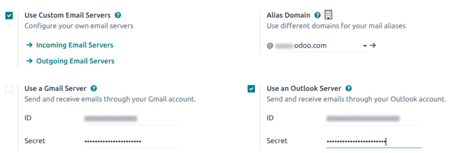 Outlook Credentials in NightPOS General Settings.