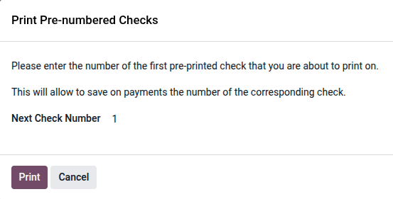 check number log
