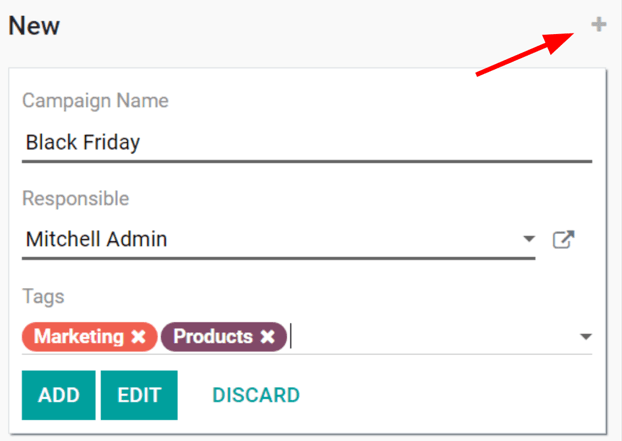 View of the quick add option for campaigns in NightPOS Social Marketing.