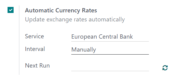 How the main currency feature appears on settings page in NightPOS Accounting.