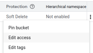 การเข้าถึงการดำเนินการ "แก้ไขการเข้าถึง" ของบัคเก็ตที่เก็บข้อมูล Google Cloud