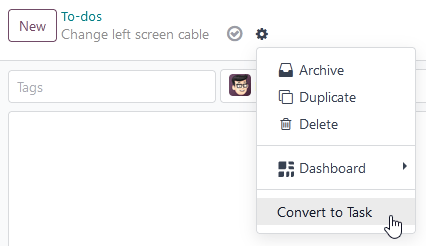 การแปลง To-do เป็นงาน