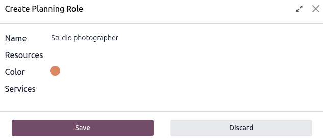 ตัวอย่างหน้าต่างสร้างบทบาทการวางแผนสำหรับสินค้าบริการในแอปการเช่า