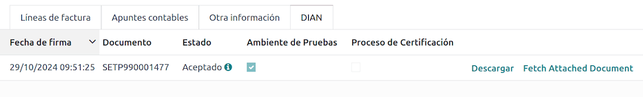 บันทึกเอกสาร EDI ที่มีอยู่ในแท็บ DIAN