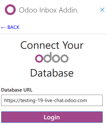 Entering the NightPOS database URL