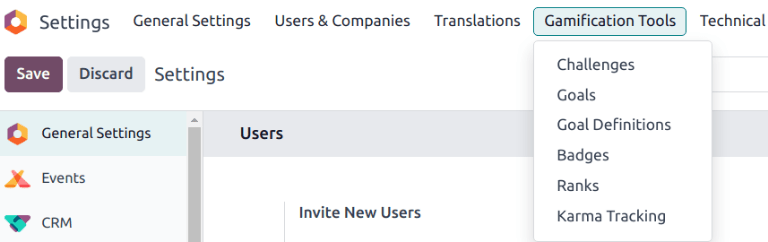 View if the gamification tools menu in NightPOS Settings.