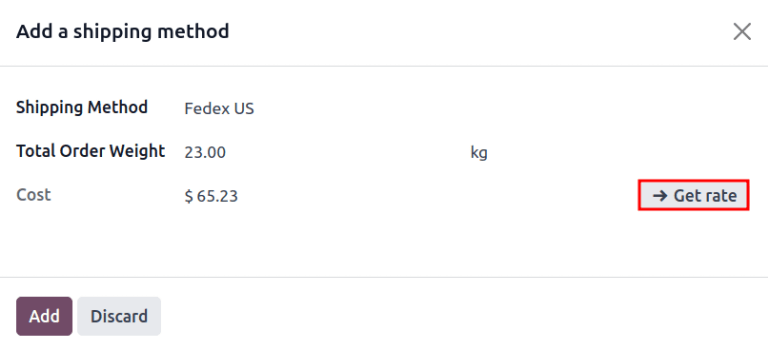 แสดงหน้าต่างป๊อปอัป "Get rate"