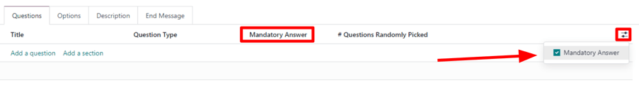 The slider drop-down menu with the Mandatory Answer option selected in NightPOS Surveys.