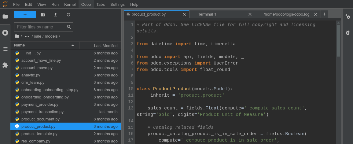 แท็บ editor ของสาขา