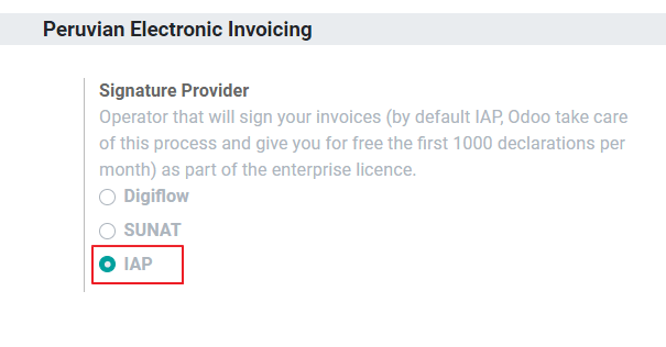 ตัวเลือก IAP สำหรับผู้ให้บริการลายเซ็น