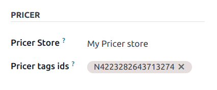 การเชื่อมโยงแท็ก Pricer กับสินค้า