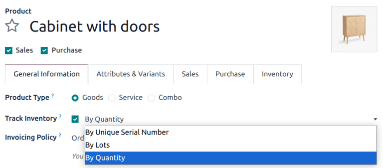 Configure a product for reordering in NightPOS.