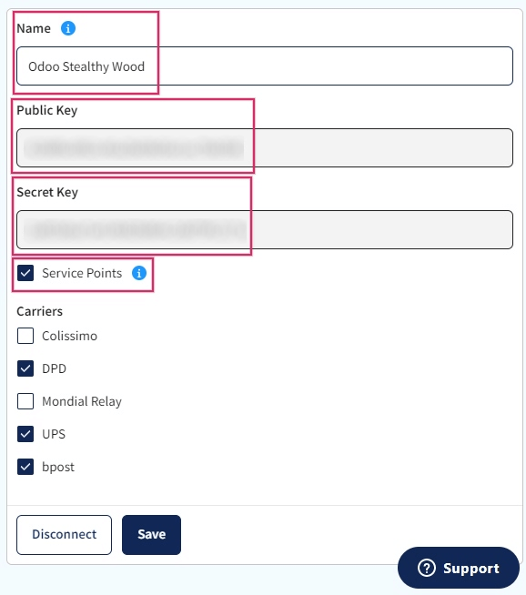 การกำหนดค่าการรวมระบบ Sendcloud และการรับข้อมูลรับรอง