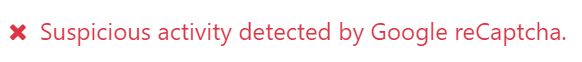 ข้อความแสดงข้อผิดพลาดการตรวจสอบ Google reCAPTCHA