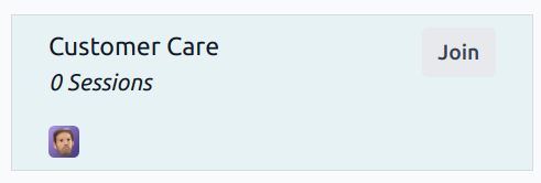 มุมมองการ์ด Kanban ของช่องไลฟ์แชทพร้อมเน้นปุ่มเข้าร่วม