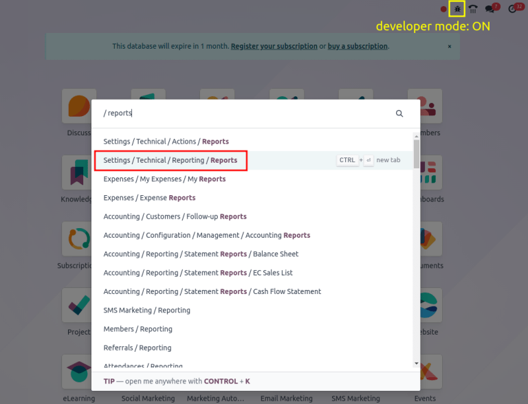 แสดงผลการค้นหาทั่วไปสำหรับ "Reports"