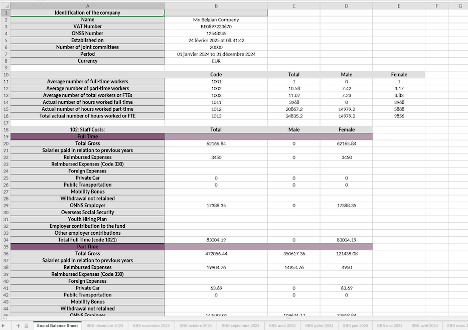 เนื้อหา XLSX ใบรับรองประกันสังคม