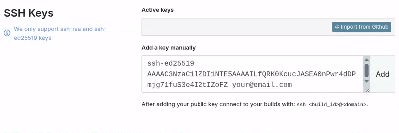 การเพิ่ม SSH key ด้วยตนเอง