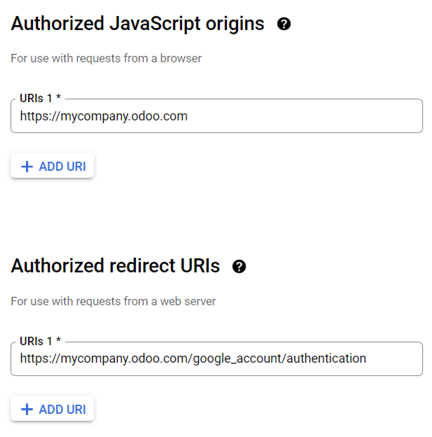 เพิ่ม authorized JavaScript origins และ authorized redirect URIs