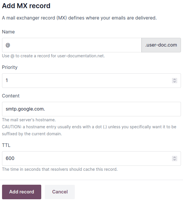 การสร้างระเบียน MX เพื่อเปลี่ยนเส้นทางอีเมลไปยัง Gmail