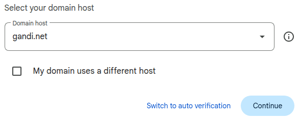 การเลือกโฮสต์โดเมนบน Google Workspace
